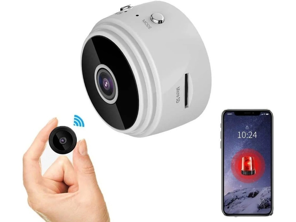 Mini cámara espía 4K HD Wifi, visión nocturna, alerta automática, detección de movimiento, color blanco Yizhood