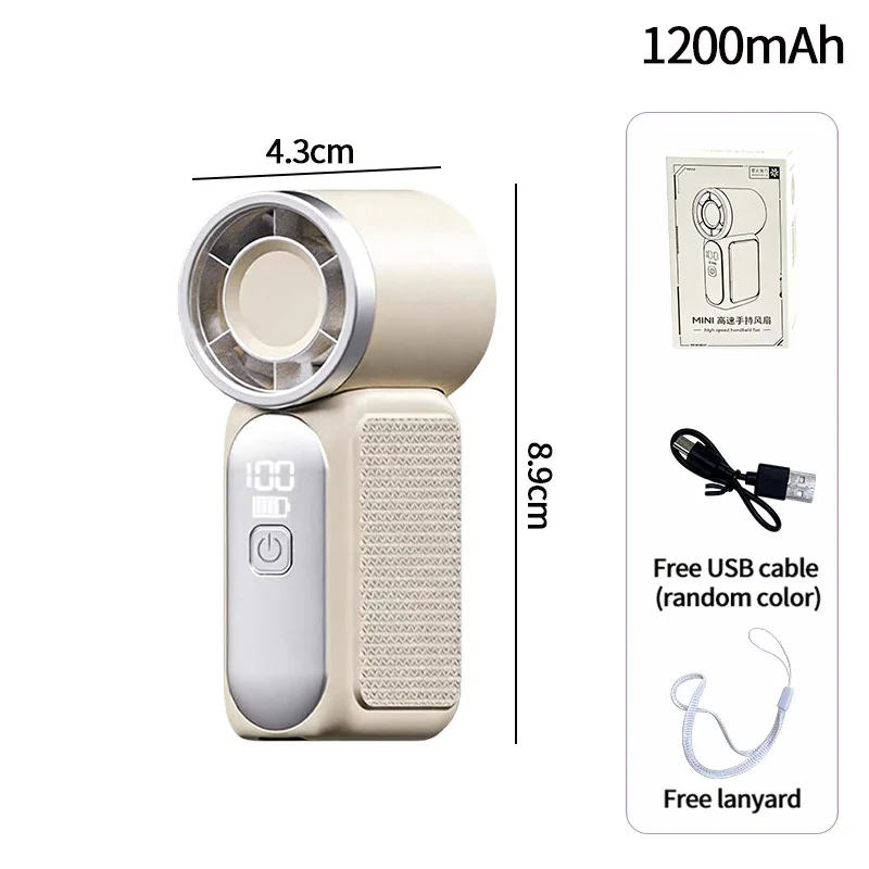 Ventilador De Mano (blanco) De 16 °c Con Sistema De Enfriamiento Rápido Y Flujo De Aire, Mini Ventilador Recargable Con Tacto Frío.