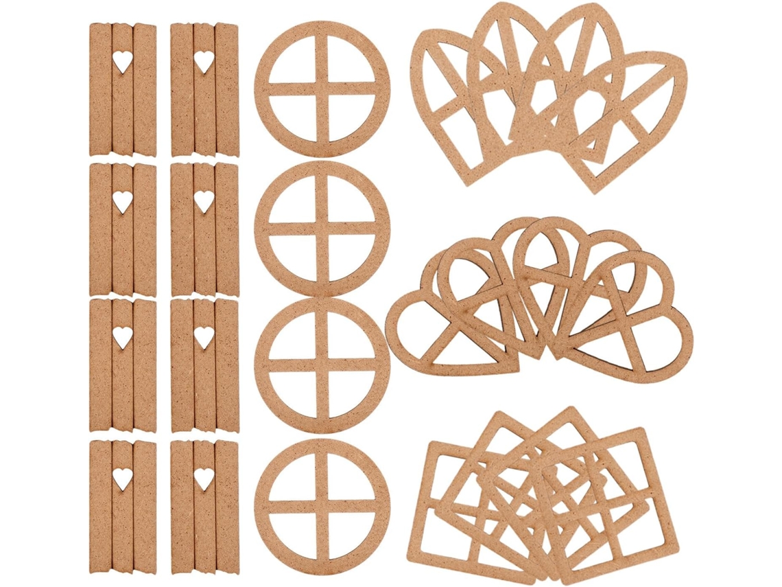 24 Discos De Madera Vacíos Diferentes Formas