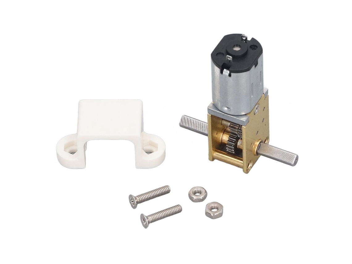 Motor Engrenado Turbo Worm Micro Dc3v 13rpm 2 Eixos Mini Redução com Assento Fixo