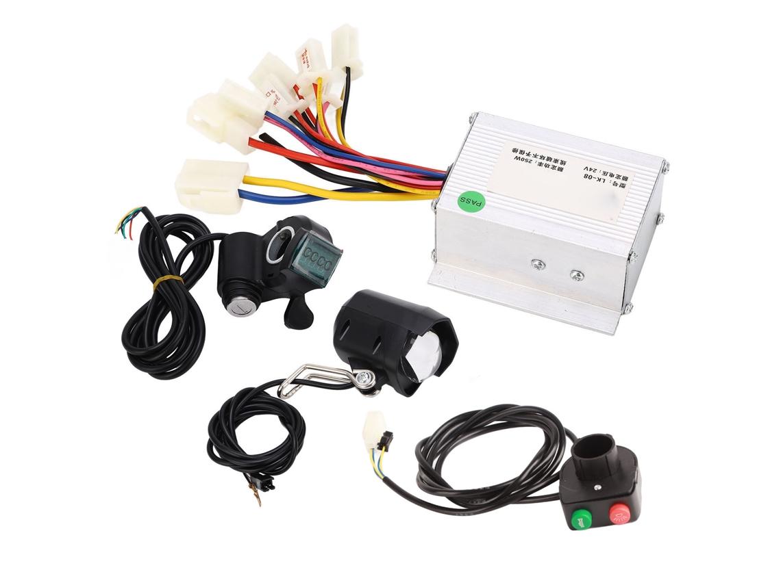 2026-kit De Conversión Para Bicicleta Eléctrica 24v 250w Controlador Brush Throttle De Pulgar Con Llaves De Cierre Y Farol