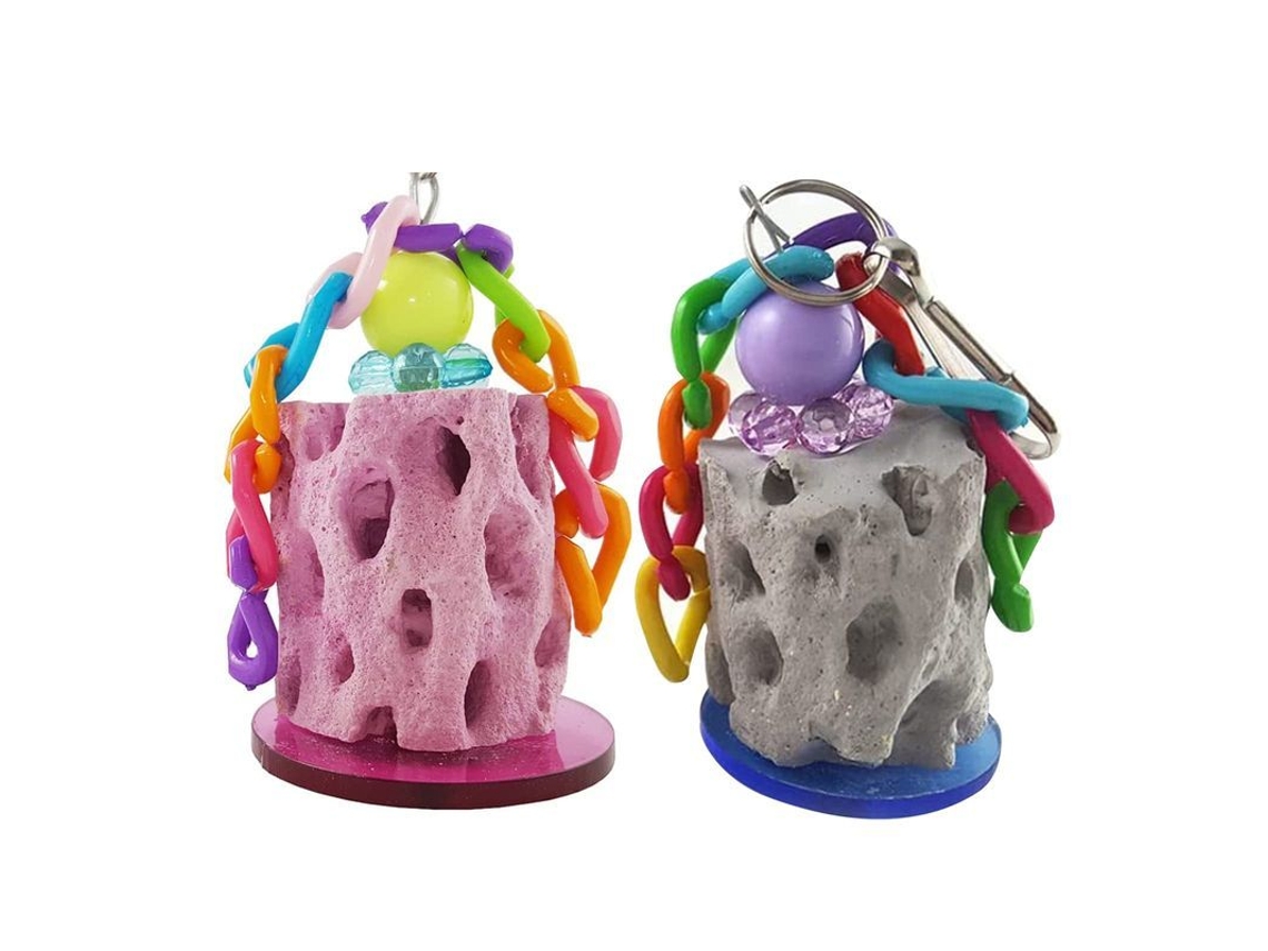 Juguetes Masticables Para Loros Materiales Naturales Piedra De Calcio Colgante 2 Piezas