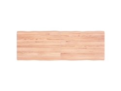 Tablero Mesa | Tablero De Escritorio | Superficie De Mesa Madera Tratada Borde Natural Marrón 120x40x(2-4)cm