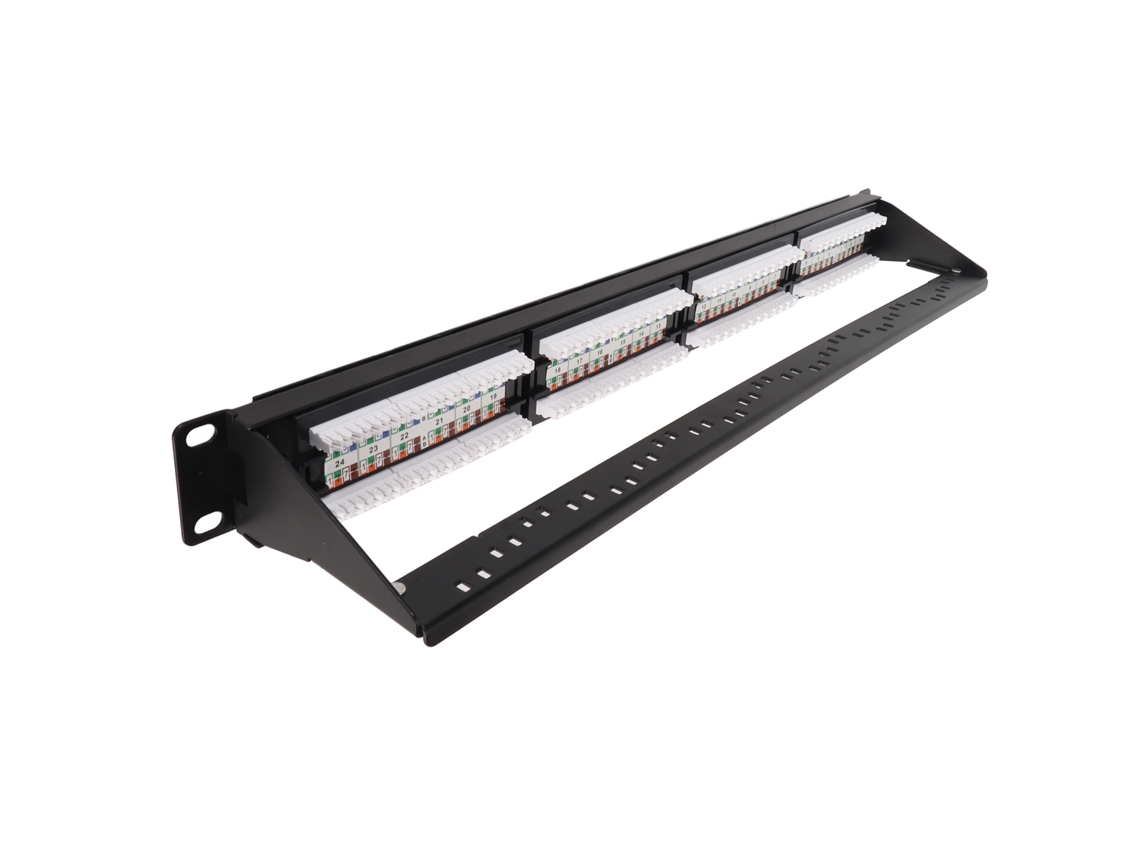 Panel De Conexión Cat5e Para Montaje En Rack Con 24 Puertos Rj45, Ethernet 10g Antiinterferencias, Para Racks De 19 Pulgadas.