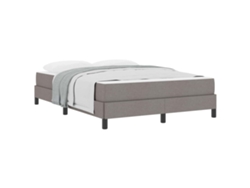 Maison Exclusive - Cama Tipo Box Spring Con Colchón Taupé 140 X 190 Cm Tela