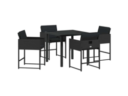 Maison Exclusive - Conjunto De Jantar Para Jardim Com Almofada 5 Pcs Preto Vime Pe
