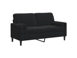 Maison Exclusive - Sofá De 2 Plazas Con Cojines Terciopelo Negro 140 Cm