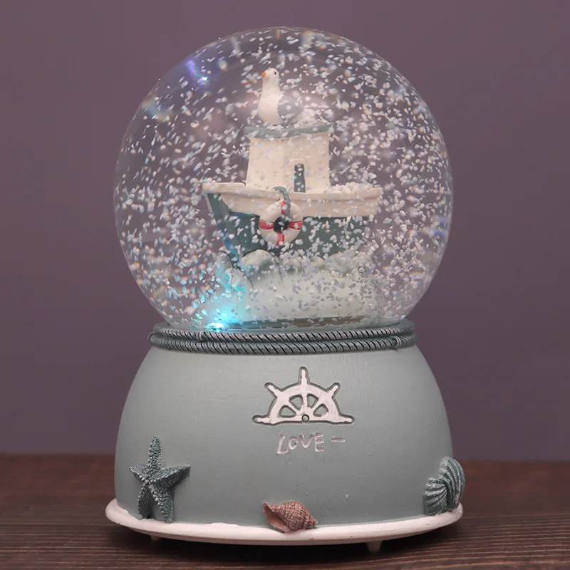 (estilo 2) Caja De Música Flotante Con Luz Y Copo De Nieve De Bola De Cristal, Regalo De San Valentín