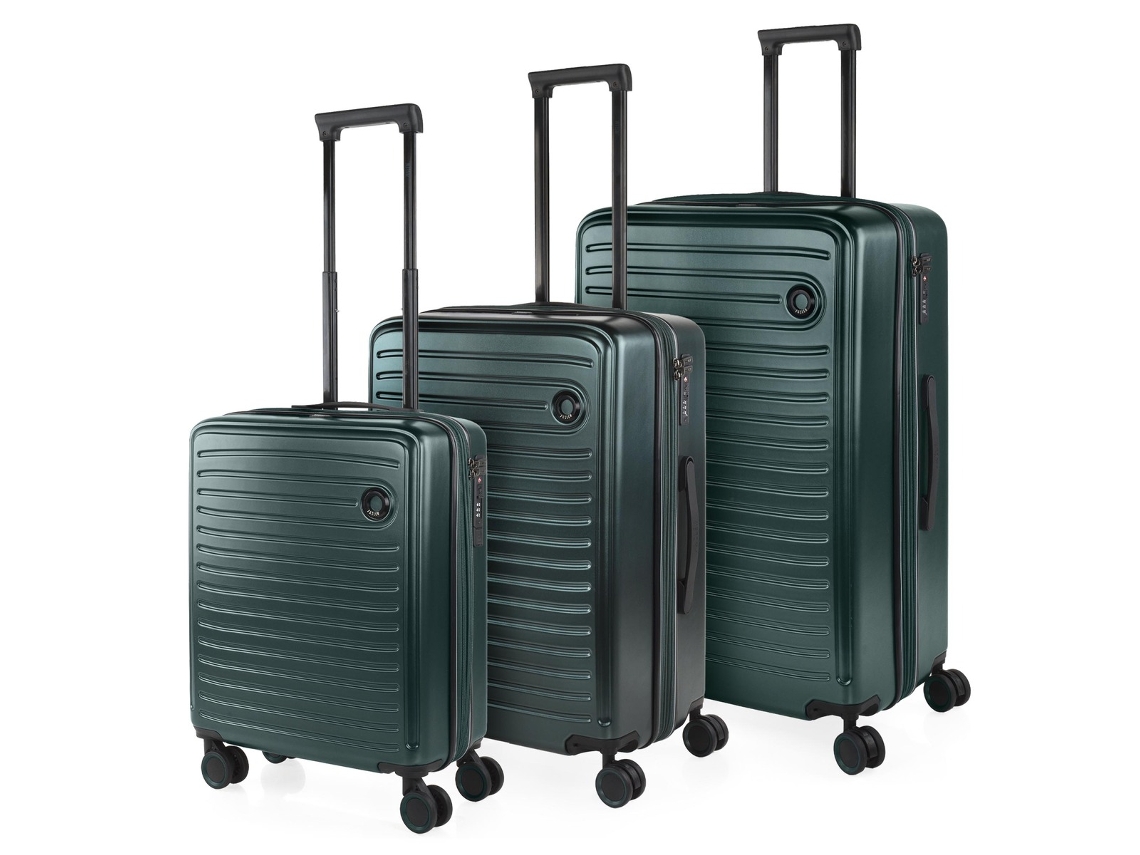 Juego De Maletas Rígidas Abs Jaslen Padua Verde (48x75x30 Cm - 99l)