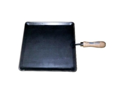 Plancha asar acero 4 mm con 1 mango de madera 25 x 20