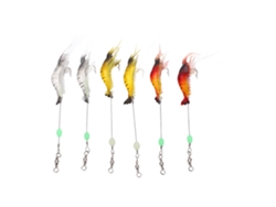 Danu26-6pcs Cebo Artificial De Camarón Luminoso De Silicona Suave Con Anclaje Y Perla Giratoria