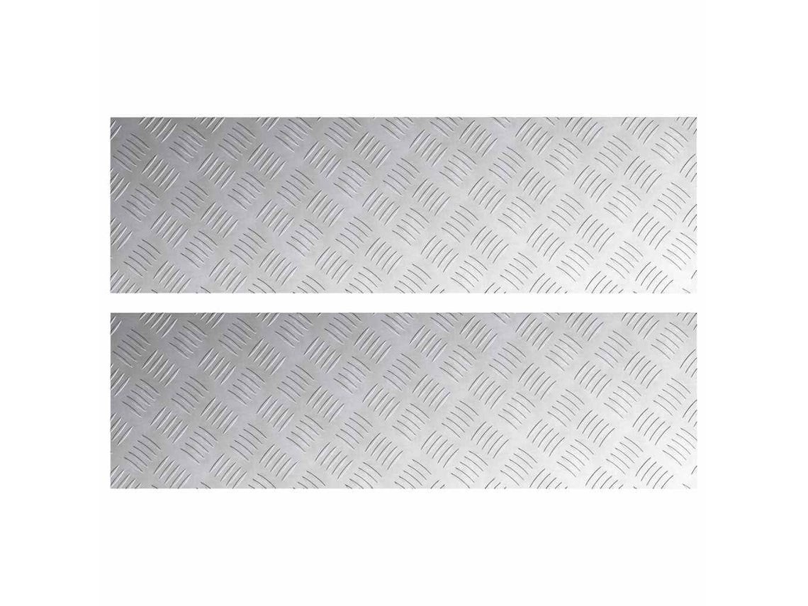 Escalón Rectangular 2 Piezas Plata 100 x 30 cm Aluminio MAISON EXCLUSIVE