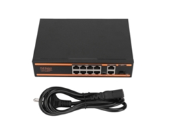 Switch Poe De 10 Puertos Compatible 802.3af Sin Ventilador Silencioso Ahorro De Energía Ethernet Gigabit 100‑240v