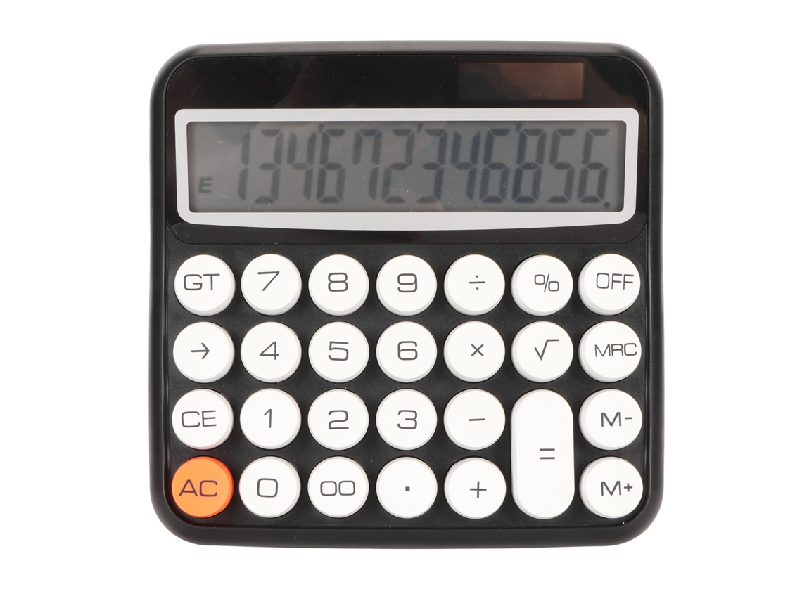 Calculadora De 12 Dígitos Con Pantalla Lcd, Botones Redondos Y Apagado Automático Para Uso En La Oficina Y La Escuela.