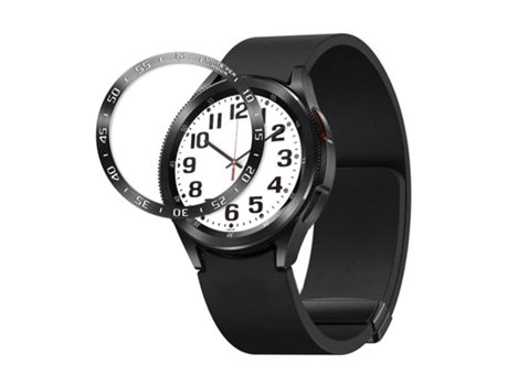 Samsung Galaxy Watch6 Classic 47 mm Reloj inteligente estilo A Marco protector de anillo de acero (negro)