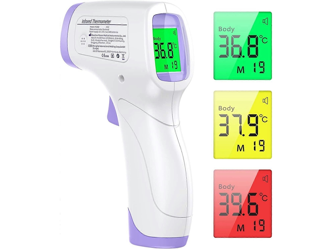 Termómetro frontal sin contacto con pantalla LCD, medición frontal infrarroja para bebés, niños y adultos, GOKOCO Infrared