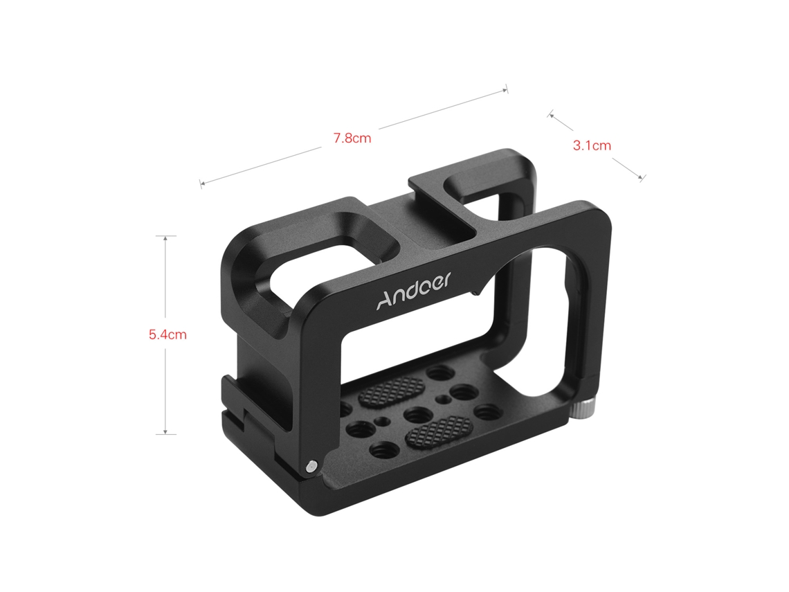 2026-caja Protectora Andoer Para Cámara Osmo Action, Compatible Con Disparo Vertical/horizontal, Zapatilla Fría Y Rosca De 1/4 Pulgada Para Vlogging