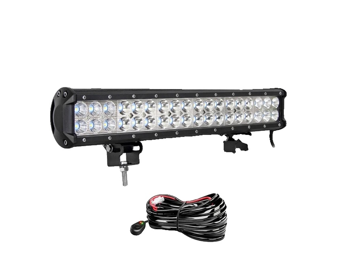Barra de luces LED para todoterreno, SUV, ATV, varios tamaños, 1 x 108 W con kit de cableado OEM