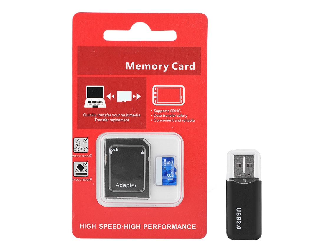 Tarjeta De Memoria Tf Azul De Alta Velocidad Y Alto Rendimiento De 16g Con Empaquetado Rojo
