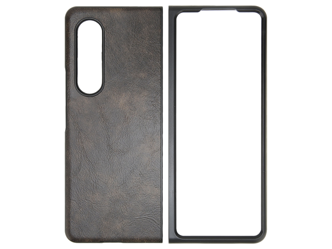 Capa De Couro Para Galaxy Z Fold 3 Case Protectora De Tela Dobrável Anti-poeira Para Negócios Camuflagem Verde