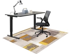 Tapete Cadeira Protetor Piso Antiderrapante 80 X 150 Cm Parquet Azulejo Laminado Azul Escritório, Piso...