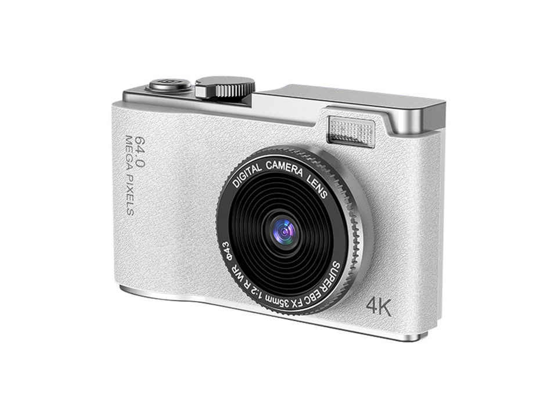 Câmera Digital Infantil Tela de 2.4 Polegadas 4K Hd Câmera Ccd Compacta Branca 