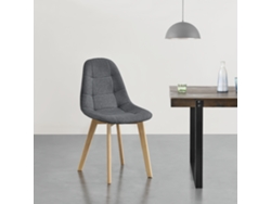 Conjunto de Cadeiras de Jantar [EN.CASA] Kopparberg Cinzento escuro (Faia, 100 % poliéster - 86 x 53 x 47 cm)
