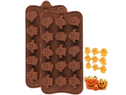 Moldes reutilizables para Halloween, DIY, ecológicos, no tóxicos, flexibles y duraderos, moldes de silicona para chocolate, ideales para hacer