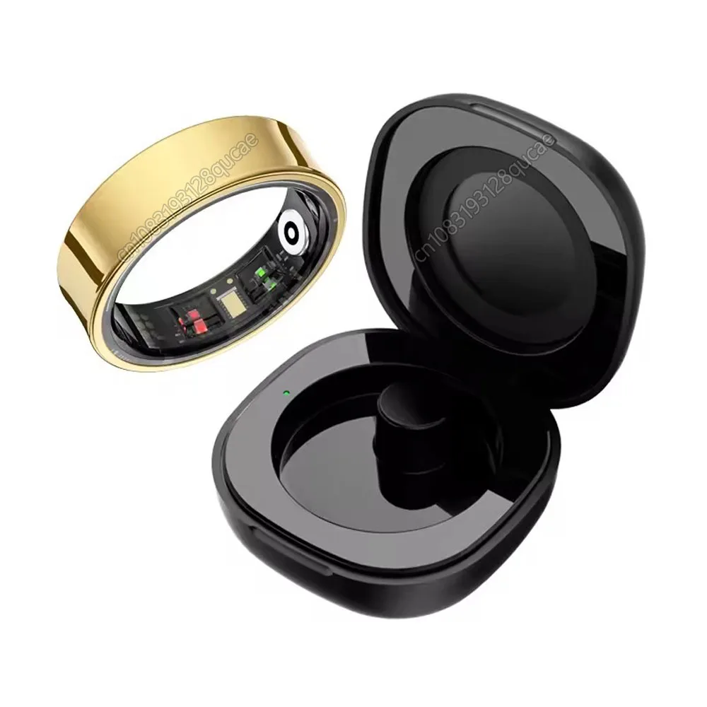 (oro, Estuche De Carga, Talla 9) Anillo Inteligente, Monitoriza La Temperatura Corporal Y La Salud, Resistente Al Agua.