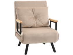Sofá Cama/sillón/cama 4 En 1 Con Respaldo Ajustable (5 Posiciones), 63x73x81cm, Color Beige.