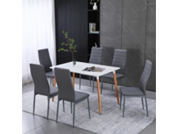 Juego De 6 Sillas De Comedor, Grises, Silla De Oficina