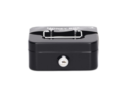 Caja De Dinero Metálica De Acero Inoxidable - Caja De Efectivo Con Cerradura Y Llave, Almacenamiento Portátil De Gran Capacidad Para Monedas, Billetes Y Joyas (varios Colores) Negro