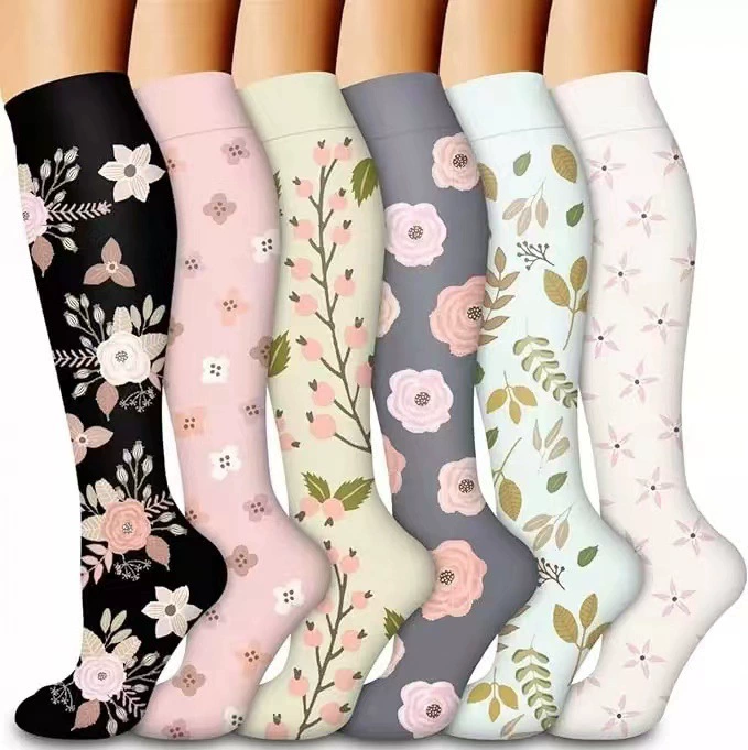 6 Pares De Calcetines De Compresión Para Mujer - Medias De Compresión Largas Para Mujer - Calcetines De Compresión Para Correr, Hacer Deporte Y V