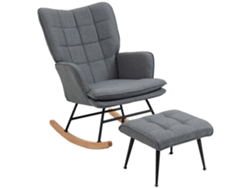 Silla mecedora VELTUS TRADE, reposapiés, cojín, capacidad de 130 kg, gris.