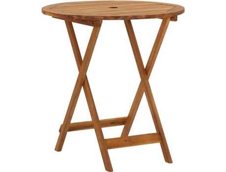 Mesa de jardín VIDAXL Marrón Madera de acacia (70x75 cm)