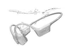Auriculares de conducción ósea, resistentes al agua, Bluetooth 5.4, color gris.