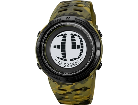 VEANXIN Relojes digitales LED redondos impermeables Relojes de pulsera con retroiluminación LED-Camuflaje verde B