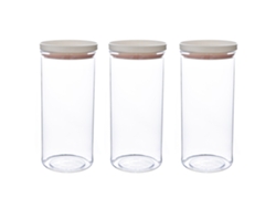 Recipientes de almacenamiento de alimentos de vidrio rosa (29.3x9.8x4cm) Kofihety