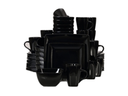 Juego de vajilla de porcelana negra, apta para microondas y lavavajillas, 48 piezas OEM