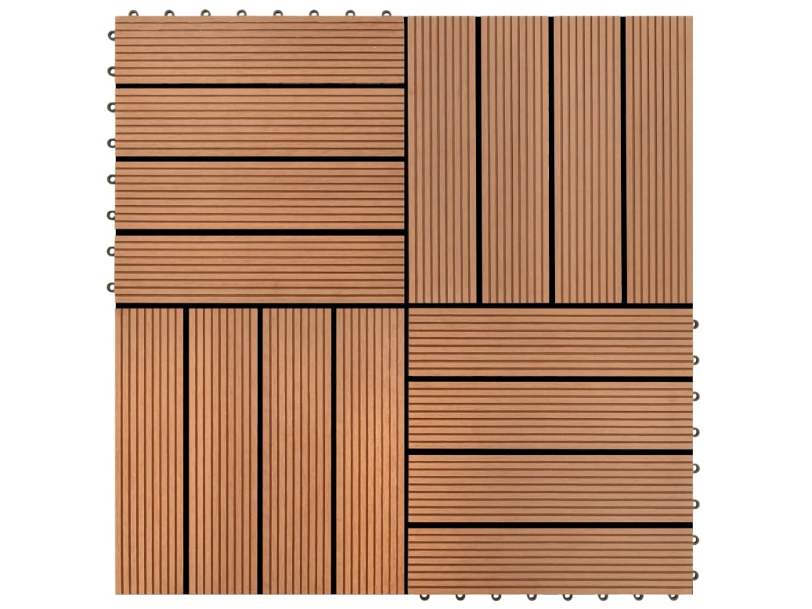 Baldosas De Porche De Wpc 30x30 Cm 2 M² Marrón 22 Unidades