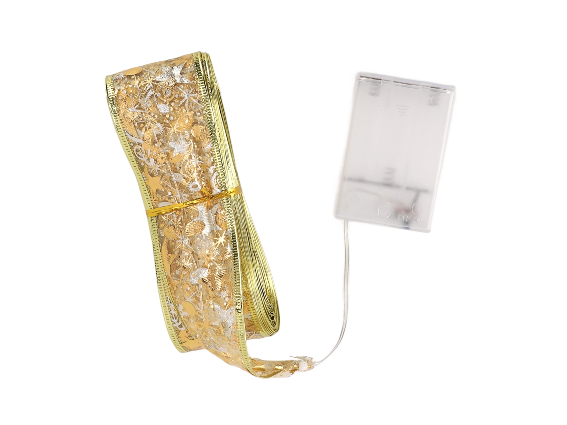 Tira De Luces Led De 100 Led Y 10 Metros (32,8 Pies) Para Árbol De Navidad Con Batería, Ideal Para Decoración Navideña Y Fiestas - Dorado
