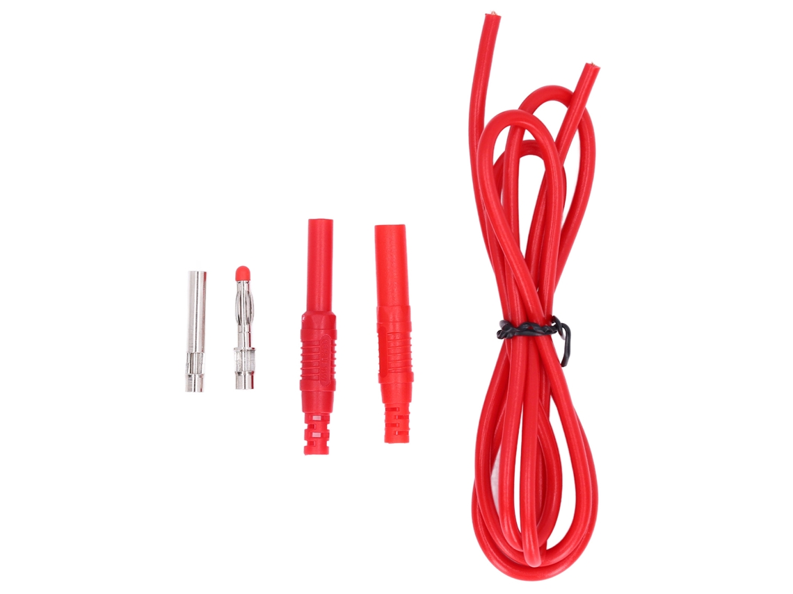 Kit De Cables De Prueba Apilables Macho-macho Con Conector Banana De 4 Mm Para Multímetro J.70027 Rojo