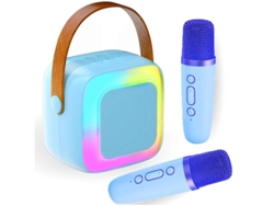 Máquina de karaoke portátil para adultos y niños, minialtavoz de karaoke Bluetooth con 2 micrófonos inalámbricos y luz RGB para TV en casa Yizhood