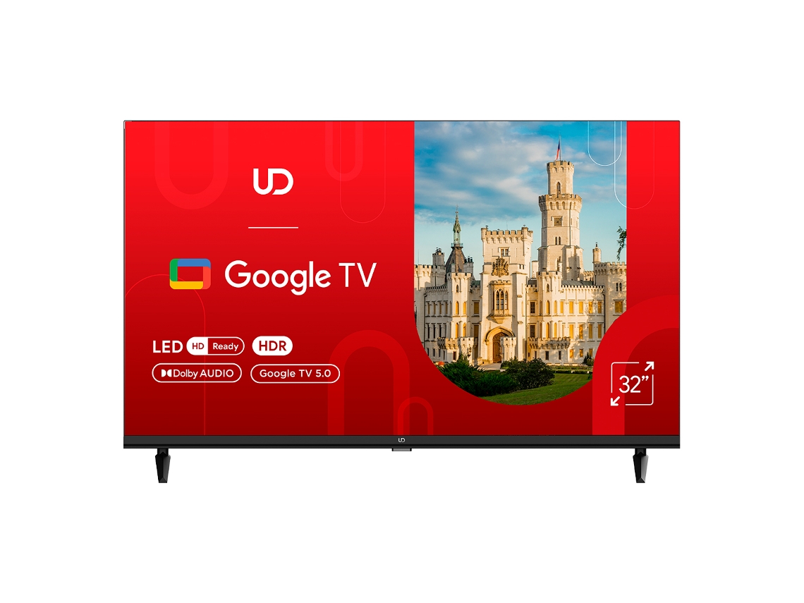 Televisor Smart Tv 32" Hd Ready Led, Ud 32ghc5210s, Google Tv, Chromecast Integrado, Control Por Voz, Dolby Audio, Wifi, Bluetooth 5.1, Hdmi Y Usb