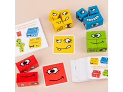 Rompecabezas de madera con bloques que cambian de cara - Juego para niños de 3 años en adelante