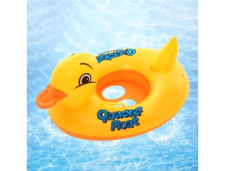 Asiento inflable para piscina - Flotador de pato amarillo con asa ZMDECQNA
