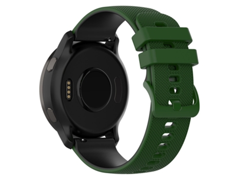 Correa de Silicona 22mm bicolor ajustable para Samsung Galaxy Watch3 45mm/Huawei Watch 3/Garmin Forerunner 255/Apex 46mm - verde militar/negro