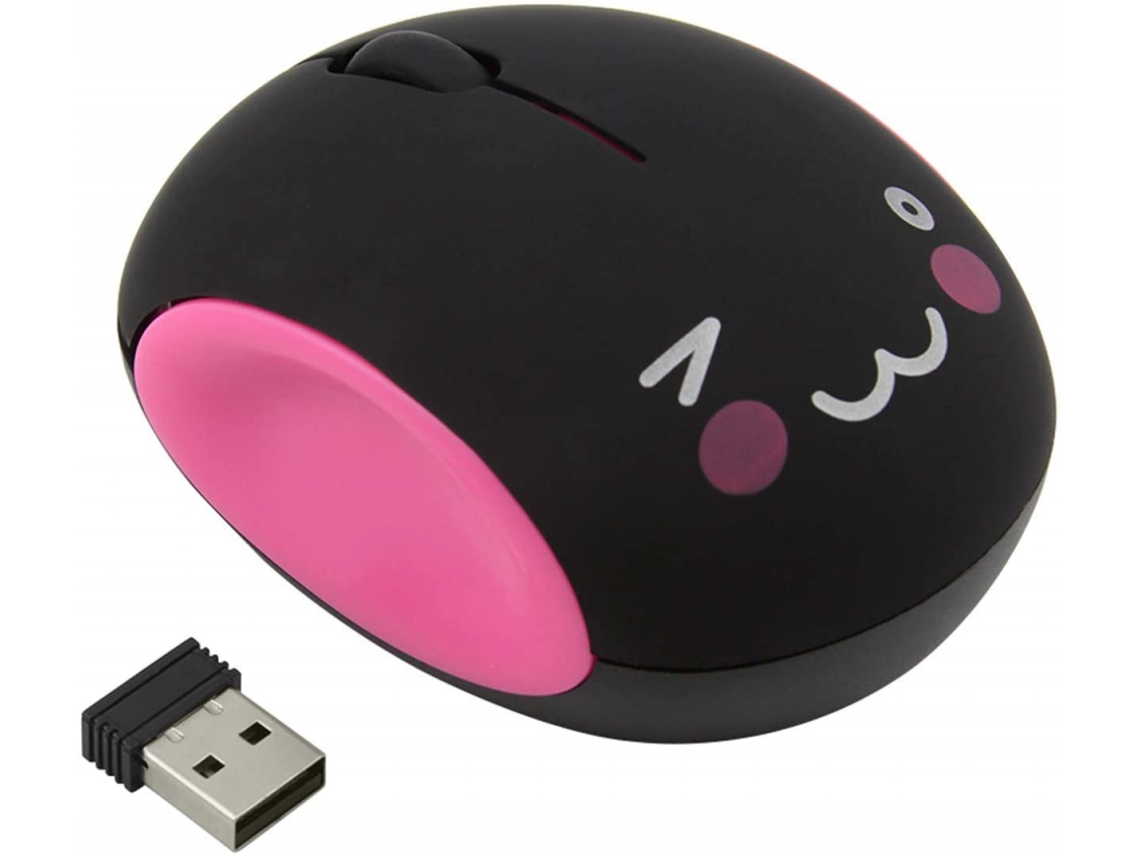 2.4Ghz Inalámbrico Mouse Cute Small Silent Mouse Portable Mini Rechargeable Optical Mice Cartoon Computer Mouse 3 Buttons Mouse For Laptop Desktop Pc Notebook (Pink)