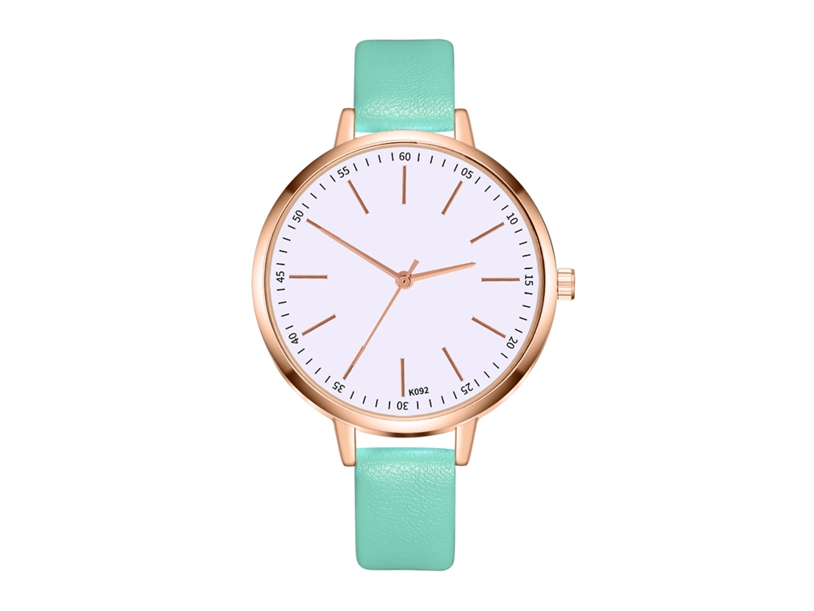 Relógio De Pulso Feminino Fashion Zlf-0080 Com Movimento Quartzo E Pulseira De Couro Pu Azul