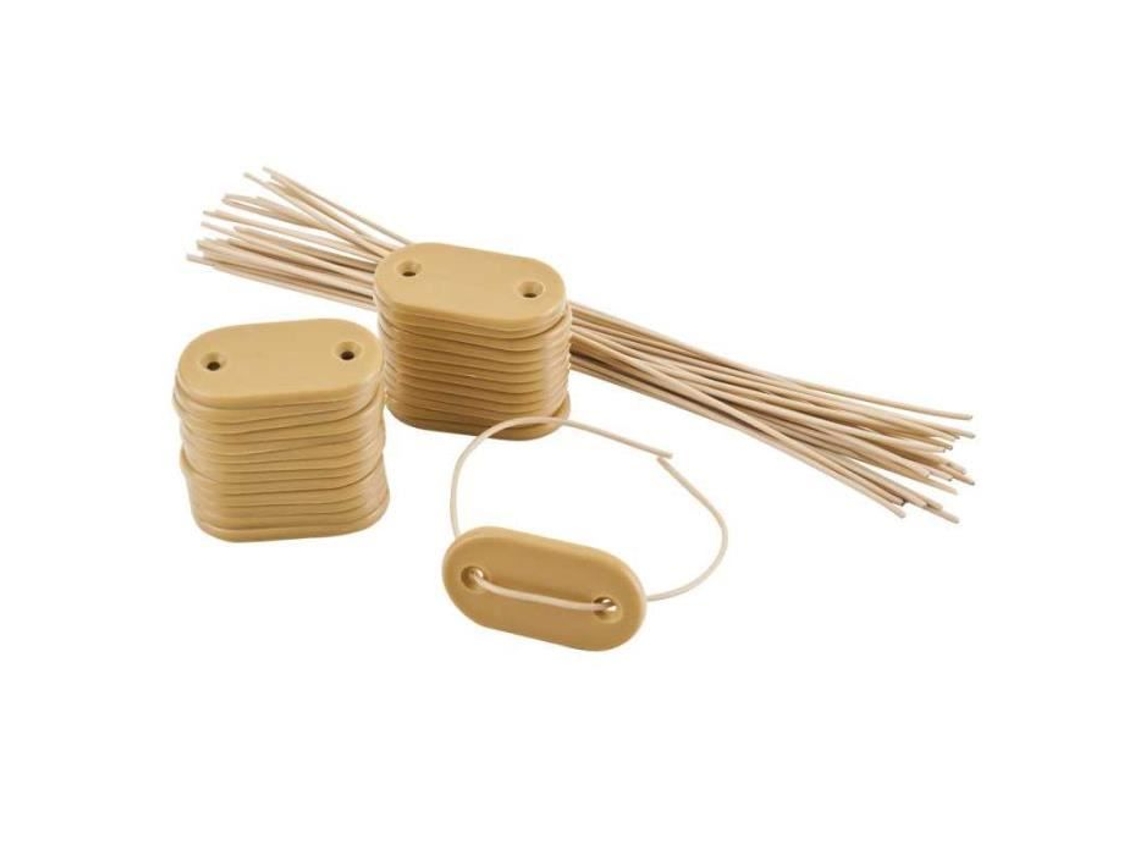 Liame Y Protección Plástica Amarilla De Fijación Para Cerca Marca 2,5x1,8cm 26 Piezas Marque